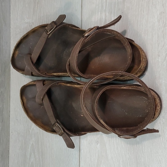 Birkenstock Women Ankle Leather Strap Sandals shoes sz 40/9 - Picture 6 of 13